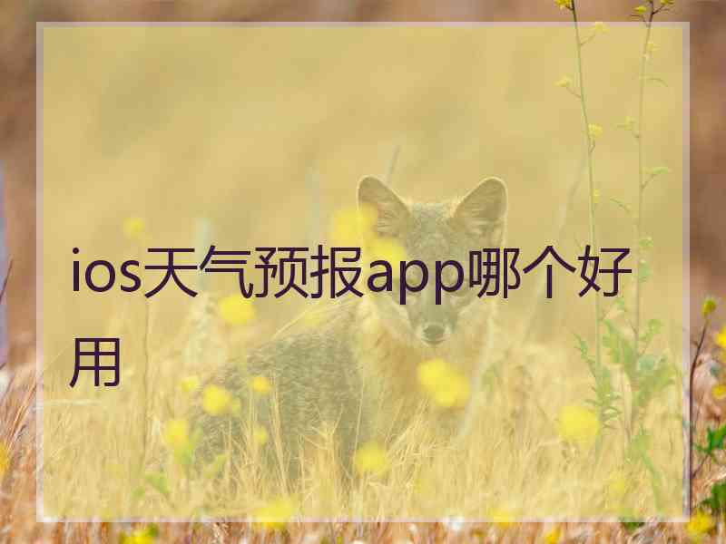 ios天气预报app哪个好用