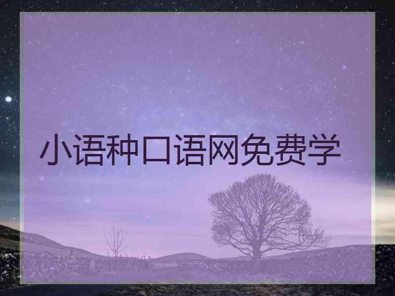 小语种口语网免费学