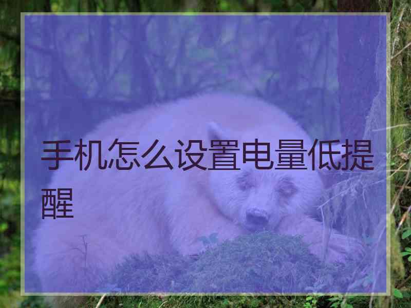 手机怎么设置电量低提醒