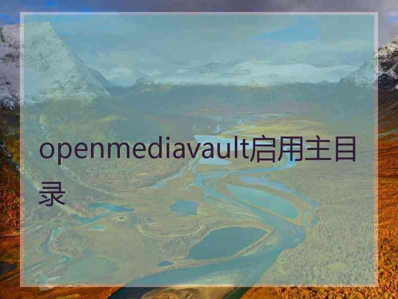 openmediavault启用主目录