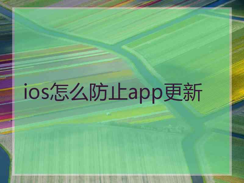 ios怎么防止app更新