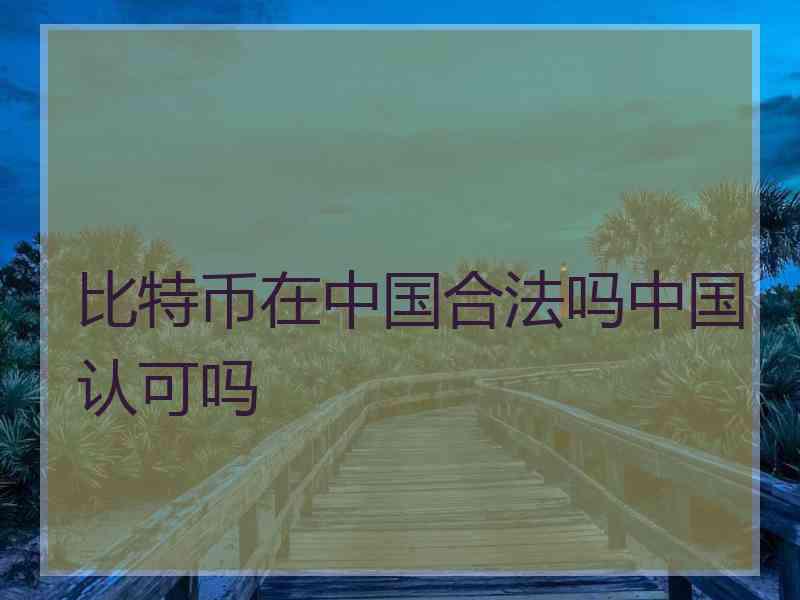 比特币在中国合法吗中国认可吗