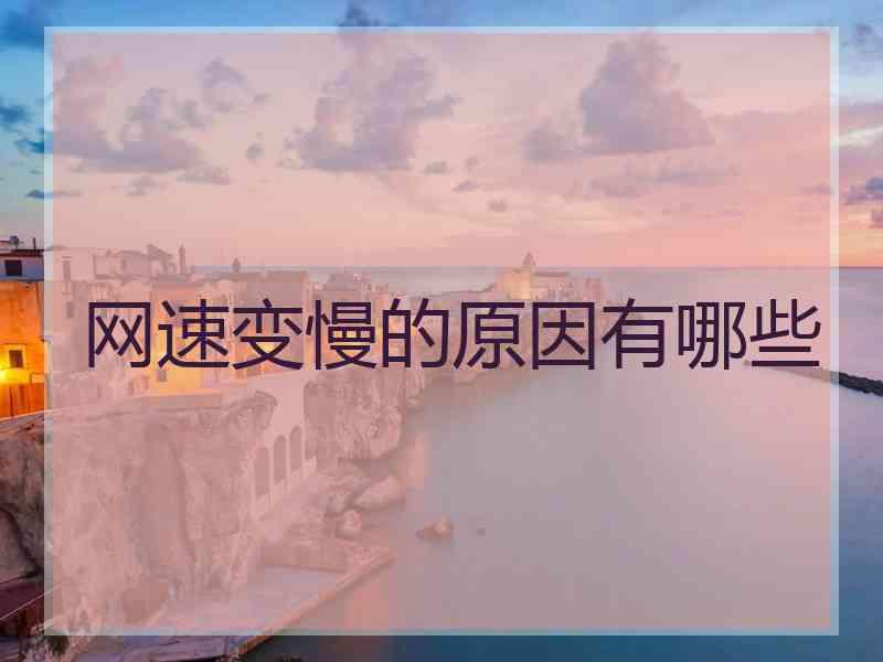 网速变慢的原因有哪些