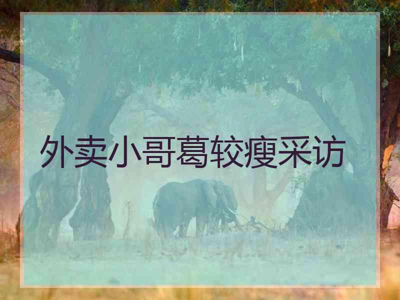 外卖小哥葛较瘦采访