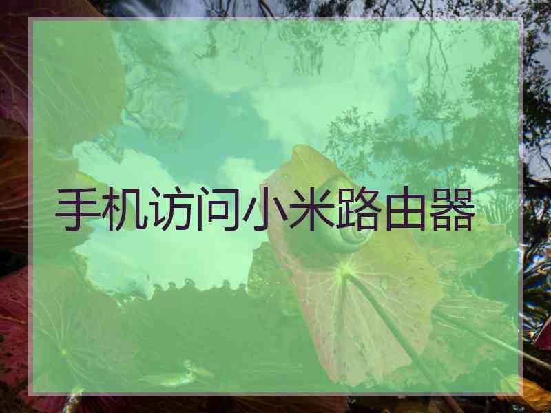 手机访问小米路由器