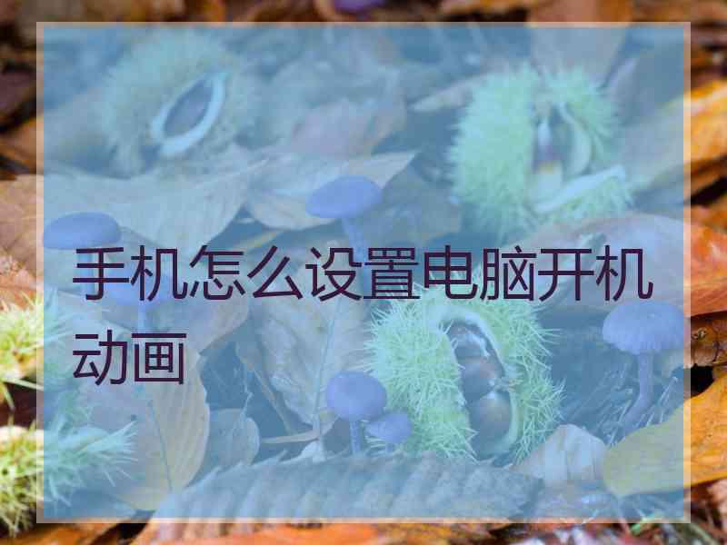 手机怎么设置电脑开机动画