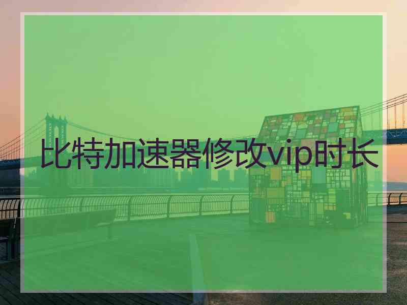 比特加速器修改vip时长
