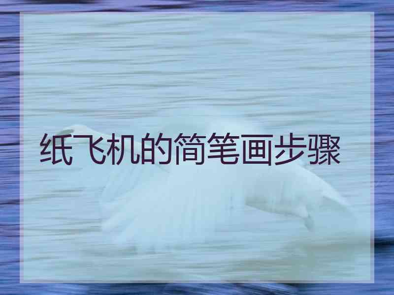 纸飞机的简笔画步骤
