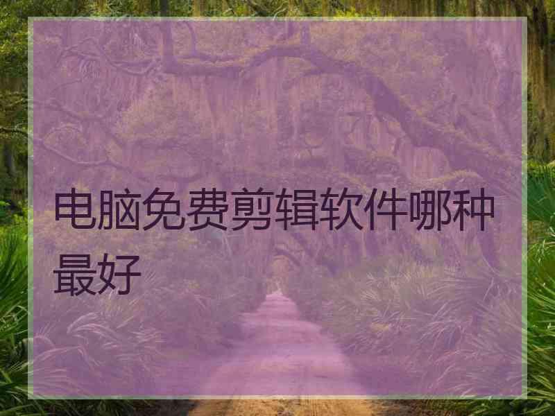 电脑免费剪辑软件哪种最好