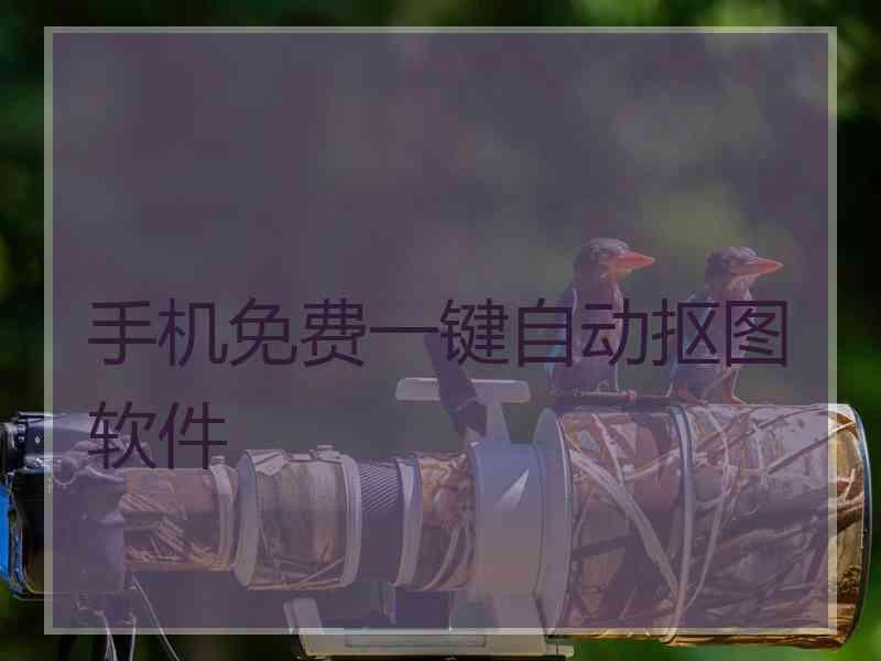 手机免费一键自动抠图软件