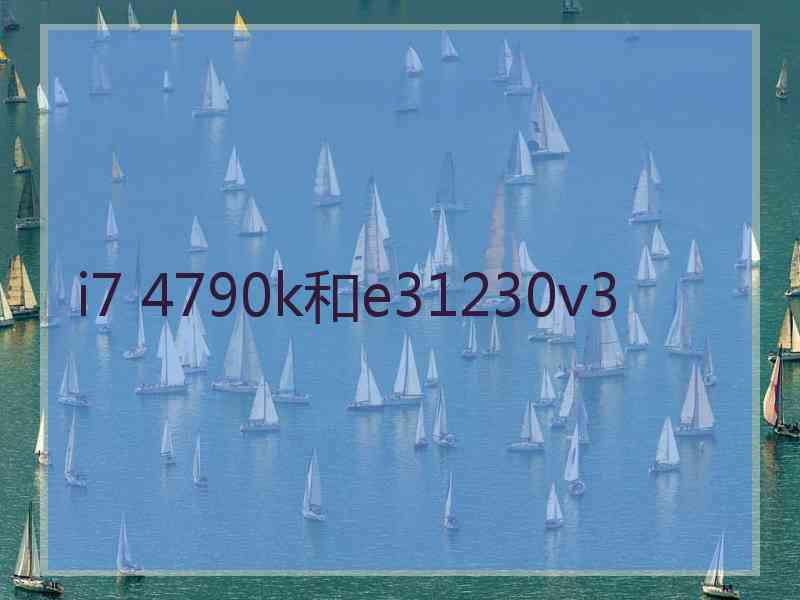 i7 4790k和e31230v3