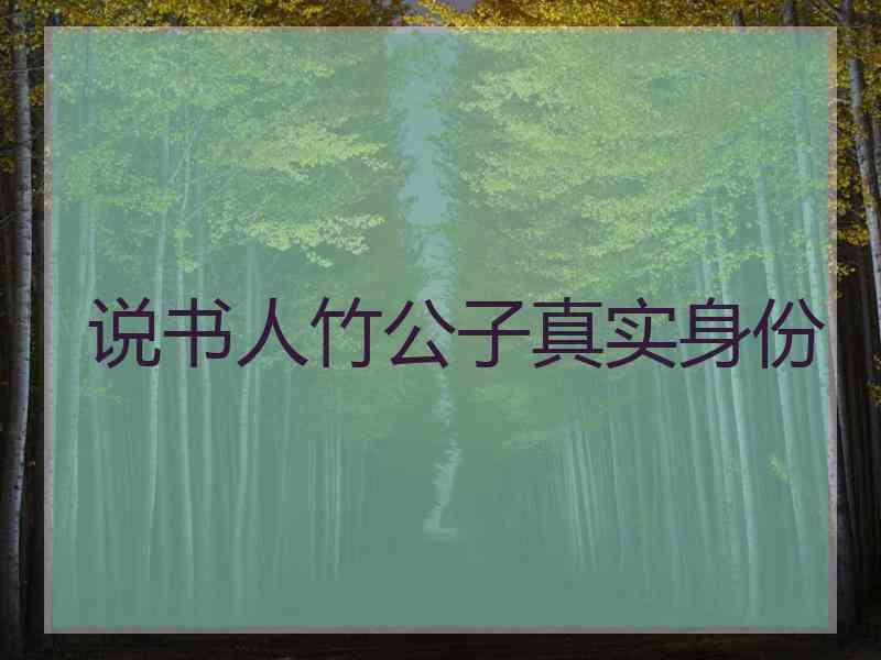 说书人竹公子真实身份