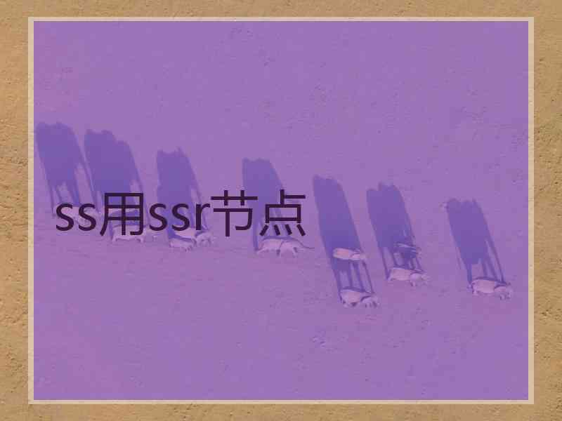 ss用ssr节点