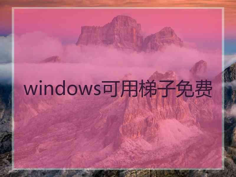 windows可用梯子免费