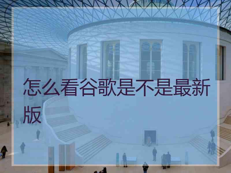 怎么看谷歌是不是最新版