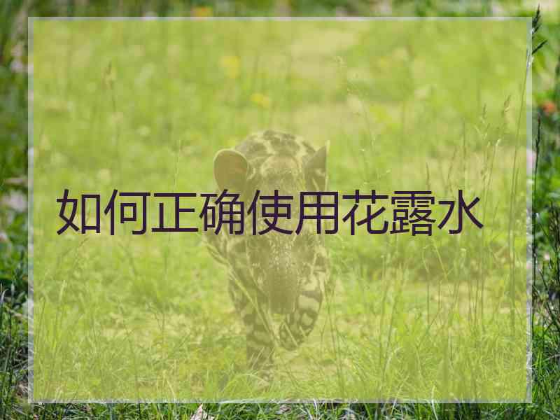 如何正确使用花露水