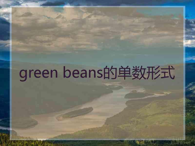 green beans的单数形式