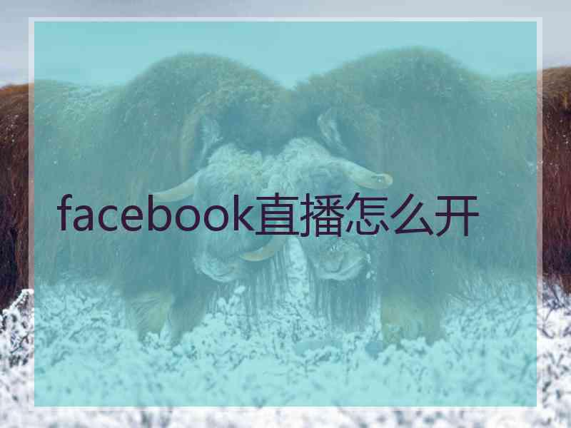 facebook直播怎么开