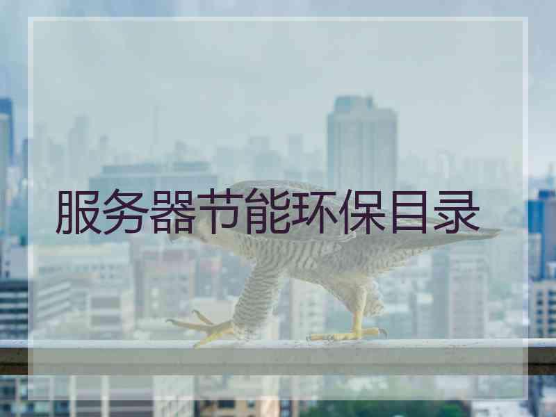 服务器节能环保目录