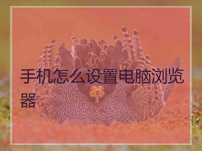 手机怎么设置电脑浏览器