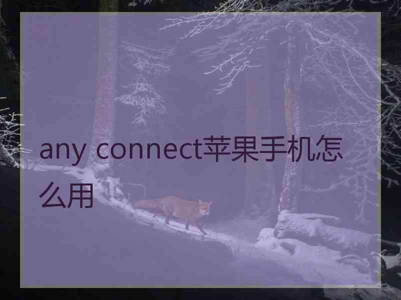 any connect苹果手机怎么用