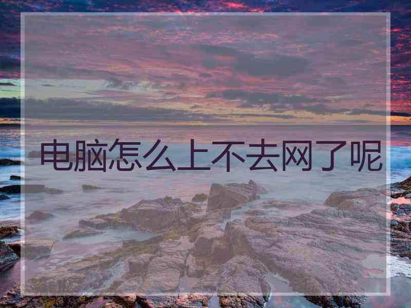 电脑怎么上不去网了呢