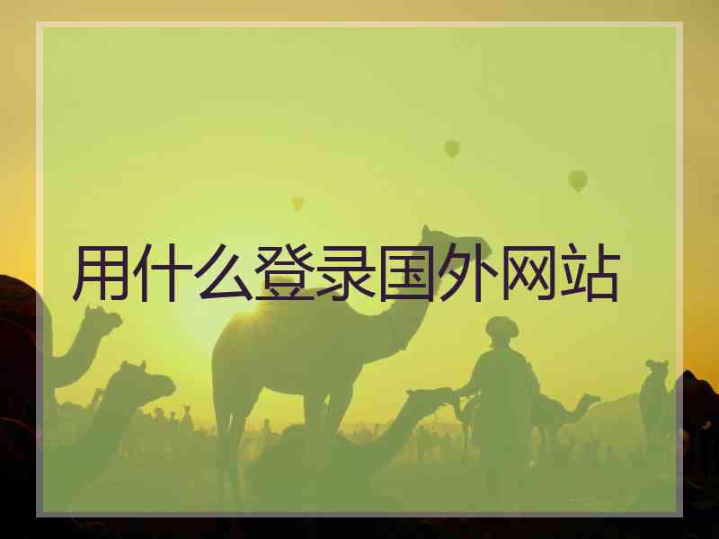 用什么登录国外网站